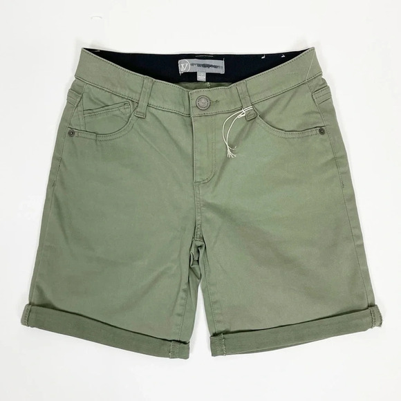 NEW Wit & Wisdom Shorts 2 Olive Green Ab-Solution Stretch Twill Mid Length NWT - Picture 1 of 9